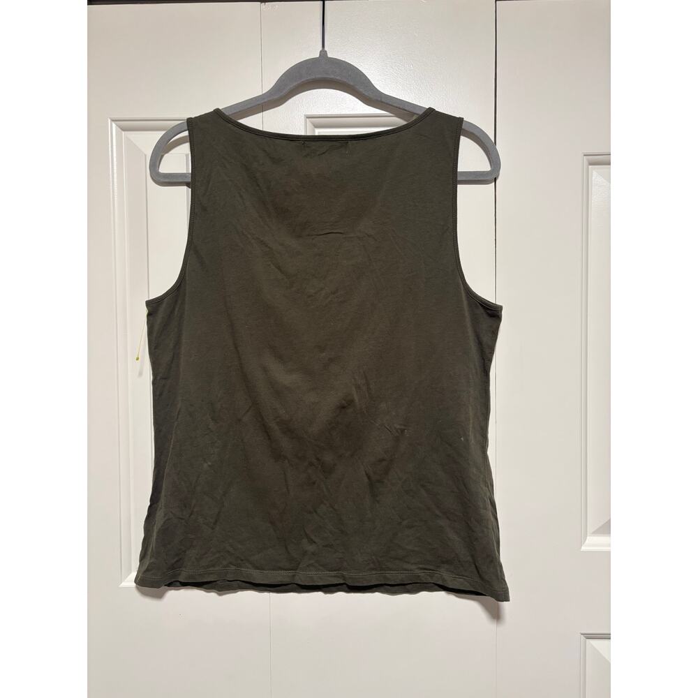 Lauren Ralph Lauren Olive Green Sleeveless Tank Top L - Picture 8 of 9